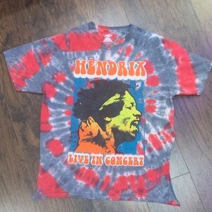 Hendrix Tie-Dye Short Sleeve Tee - Red and Gray